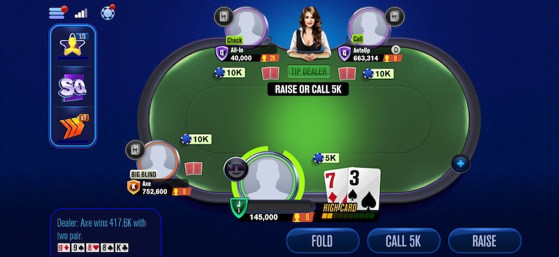 WSOP Pokerのテーブル