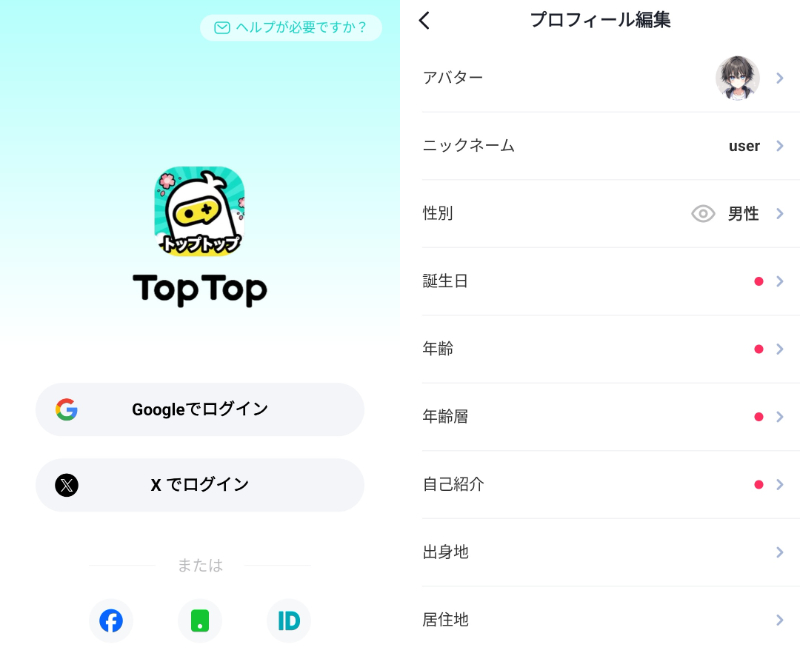TopTopのプロフィール