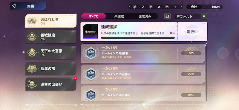 Poker Fateの実績